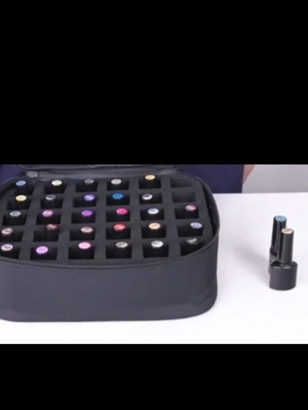 2 PRO Black Makeup/Polish FOAM INSERTS Organiser